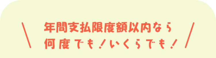 年間支払限度額以内なら
何度でも!いくらでも!